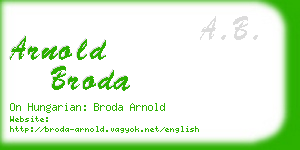 arnold broda business card